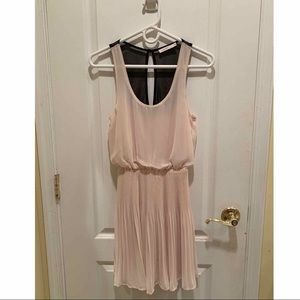 Blush pink sleeveless dress with pleats